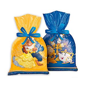 Sacola Plástica - Bela e A Fera - 12 unidades - Disney Original - Rizzo