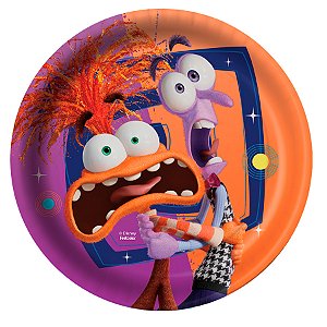 Prato de Papel Redondo - Divertidamente 2 - 8 unidades - Disney Original - Rizzo