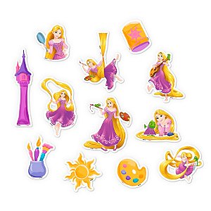 Mini Personagens Decorativos - Rapunzel - 12 unidades - Disney Original - Rizzo