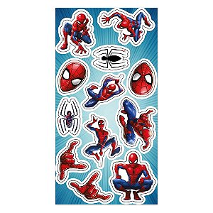 Cartela Adesiva - Homem Aranha -  Homem Aranha 12 unidades - Disney Original - Rizzo