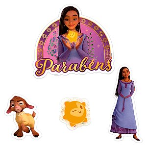 Topo de Bolo - Wish - 4 unidades - Disney Original - Rizzo