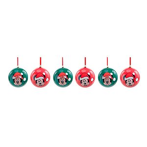 Bola de Natal Decorada - Mickey e Minnie - 6cm - 6 unidades - Cromus - Rizzo