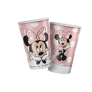 Copo de Papel - Minnie Mouse Rosa 180ml - 8 unidades - Disney Original - Rizzo