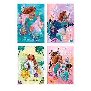 Cartaz Decorativo - A Pequena Sereia - 4 unidades - Disney Original - Rizzo