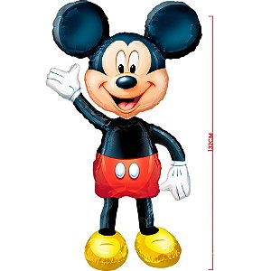 Balão de Festa Metalizado 3d 1,32cm - Mickey Mouse - 1 unidade - Disney Original - Rizzo