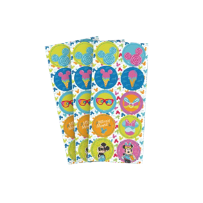 Adesivo Redondo Mickey Cores 30 Unidades - Disney Original - Rizzo