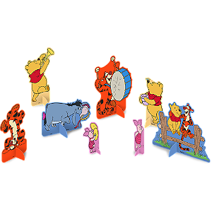 Decoração de Mesa Festa Pooh e sua Turma - 8 unidades - Disney Original - Rizzo