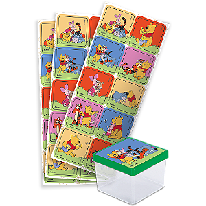 Adesivo Quadrado Festa Pooh e sua Turma  - 30 unidades - Disney Original - Rizzo