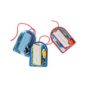 Tag com Cordão Festa Carros - 8 Unidades - Disney Original - Rizzo Festas