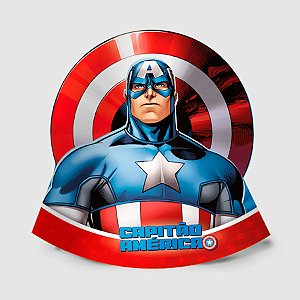 Chapéu Festa Capitão América - 8 unidades - Disney Original - Rizzo Festas