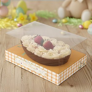 Caixa para Meio Ovo de 50g - Lovely Garden - 5,5x8x5cm - 6 unidades - Cromus - Rizzo