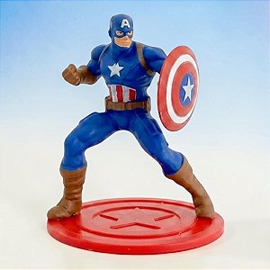 Mini Figura Colecionável - Capitão América - Vingadores - 6cm - Disney Original - 1 unidade - Toyng - Rizzo