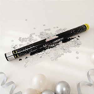 Lança Confetes - Prateado - 60cm - 1 unidade - Silver Festas - Rizzo