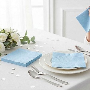 Guardanapo de Papel - Azul Bebê - 33cm - 12 Pacotes  - 240 unidades - Silver Festas - Rizzo