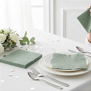 Guardanapo de Papel - Verde - 33cm - 12 Pacotes  - 240 unidades - Silver Festas - Rizzo