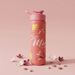 Garrafa Squeeze Body - Melhor Mãe - Rosa - 700mL  - 1 unidade - Rizzo