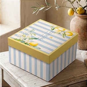 Caixa Quadrada Com Tampa - Sicília - M 26x26x12cm - 1 unidade - Cromus - Rizzo