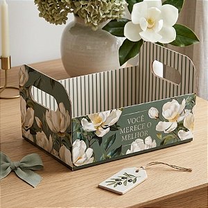 Caixote de Papel Cartão - Valentina - G 25x19x10cm - 1 unidade - Cromus - Rizzo