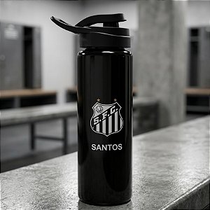 Garrafa Squeeze Preta - Santos Oficial - 750ml - 1 unidade - Rizzo
