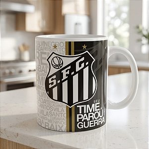 Caneca de Porcelana - Santos Oficial - 300ml - 1 unidade - Rizzo
