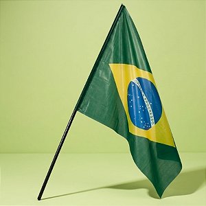 Bandeira do Brasil Haste - 60x50cm - 1 unidade - Rizzo