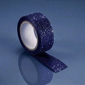 Fita Adesiva Glitter - Azul Escuro - 1 unidade - Rizzo