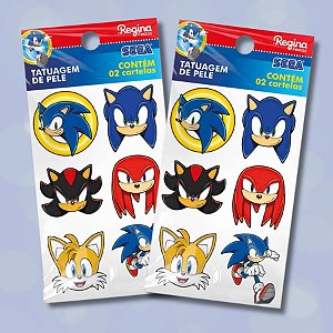 Tatuagem Temporária para Pele - Sonic - 12 unidades - Regina - Rizzo