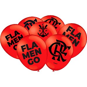 Balão - Flamengo Vermelho e Preto - 25 unidades - Festcolor - Rizzo