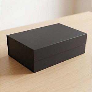 Caixa de Papel Rígido Retangular com Imã - Preto - M 29x21x9cm - 1 unidade - Cromus - Rizzo