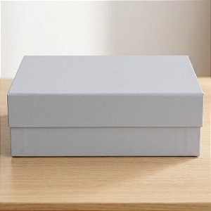 Caixa de Papel Rígido Retangular com Imã - Gris - GG 38x28x11cm - 1 unidade - Cromus - Rizzo