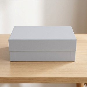 Caixa de Papel Rígido Retangular com Imã - Gris - P 24,5x17,5x8cm - 1 unidade - Cromus - Rizzo