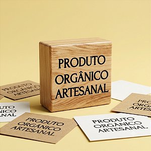 Carimbo Artesanal Produto Organico - P - 4,8x2,5cm - Rizzo