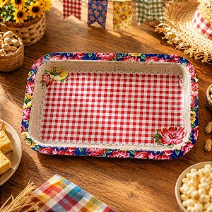 Bandeja Laminada de Festa Junina - Rocambole - 35x20cm - 1 unidade - Cromus - Rizzo