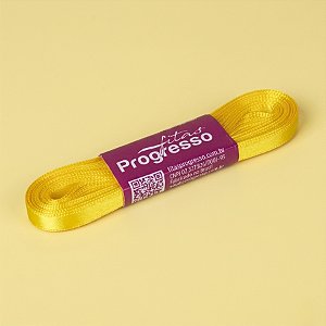 Fita de Cetim Progresso 7mm - 10m Cor 763 Amarelo Gema  - 1 unidade - Rizzo