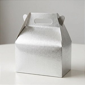 Caixa Sacolinha S11 (16x10,2x9,5cm) Prata Texturizada 10 unidades Assk Rizzo Embalagens