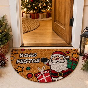 Capacho de Fibra - Boas Festas - 60cm - 1 unidade - Rizzo