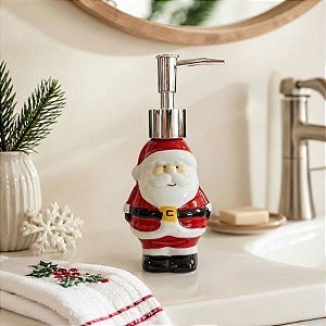 Porta Sabonete Líquido de Natal - Papai Noel - 17,5cm - 1 unidade - Rizzo