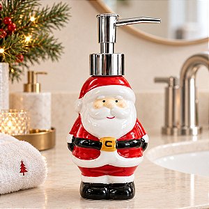 Porta Sabonete Líquido de Natal - Papai Noel - 17,5cm - 1 unidade - Rizzo
