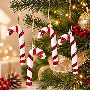 Enfeite Para Pendurar de Natal - Bengala Doce - 7,5cm - 4 unidades - Rizzo