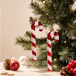 Enfeite Para Pendurar de Natal - Bengala Doce - 14,5cm - 2 unidades - Rizzo