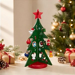 Enfeite de Madeira - Árvore de Natal Verde - 18x13,5cm - 1 unidade - Rizzo
