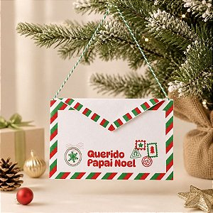 Envelope em Feltro de Natal - Querido Papai Noel Branco - 25,5cm - 1 unidade - Rizzo
