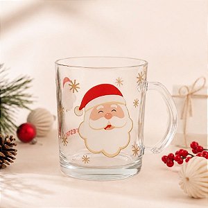 Caneca de Vidro de Natal - Feliz Natal e Boas Festas - 330mL - 1 unidade - Rizzo