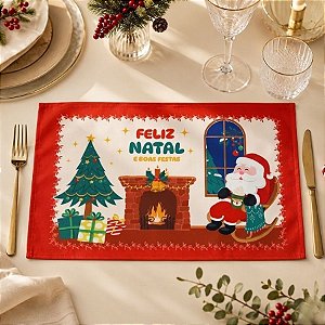 Jogo Americano de Natal - Feliz Natal e Boas Festas - 45x30cm - 1 unidade - Rizzo
