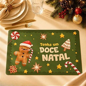 Jogo Americano de Natal - Verde - 43x28cm - 1 unidade - Rizzo