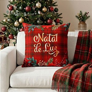 Capa Para Almofada de Natal - Natal de Luz - Vermelho - 43cm - 1 unidade - Rizzo