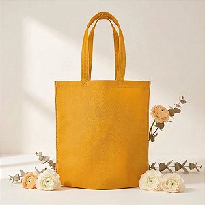 Sacola de TNT Reutilizável - Amarelo - 29cm - 5 unidades - Rizzo