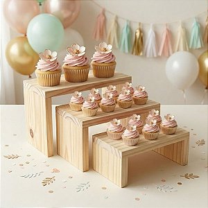 Kit Suporte para Doces em Madeira Pinus - 27x14x12 - 1 unidade - Rizzo