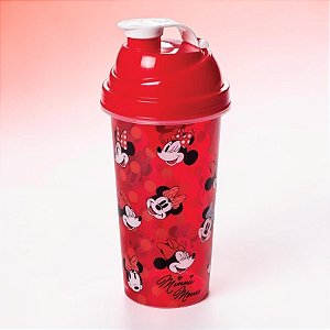 Shakeira Minnie Mouse - Vermelha - 580ml - Disney Original - 1 unidade - Plasútil - Rizzo