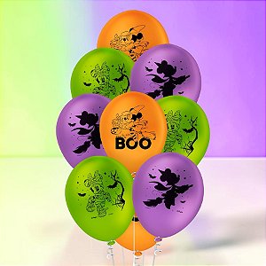 Balão de Festa Decorado 9" 23cm - Minnie Halloween - Disney Original - 25 unidades - Regina - Rizzo